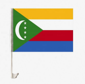 fabriek direct verkocht autoruit comoros vlag met plastic paal