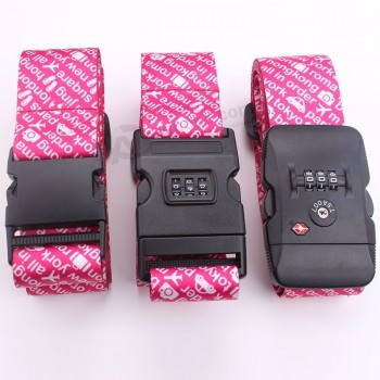 durable custom made polyester luggage strap with TSA lock