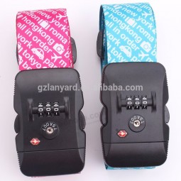 benutzerdefinierte Sublimation Polyester Tsa Lock Gepäckgurt