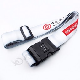 logo printing 180cm length luggage straps with plastic buckle lock