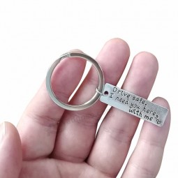 I need You here with Me engraved metal necklace keychain