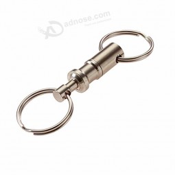 camping equipment iron key ring detachable pull apart quick release keychain