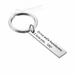 I love you engraved charm keychains Key ring for couples husband Dad
