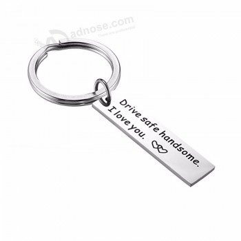 Ich liebe dich gravierten Charme Keychain Schlüsselring für Paare Mann Dad
