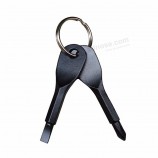 multifunctionele sleutel gevormde mini tool set sleutelhanger schroevendraaier metalen sleutelhanger