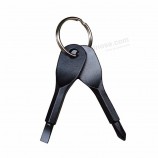Multifunktionsschlüssel geformt Mini-Tool-Set Schlüsselring Schraubendreher Metall Schlüsselbund