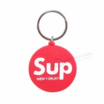 company logo solild candy color PVC keyrings for bag accessories