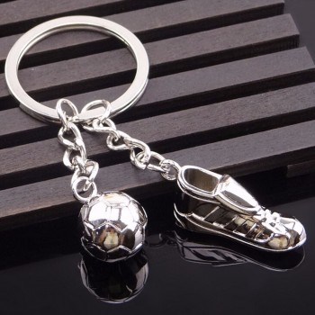 Legal forma de sapato de futebol adorável chaveiros anel de metal único chaveiro chaveiro moda jóias