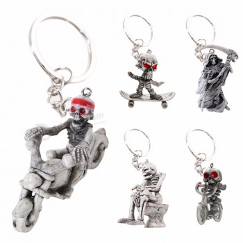 keychain keyring fashion New skull keychain rubber motor Car keychain accessories gift