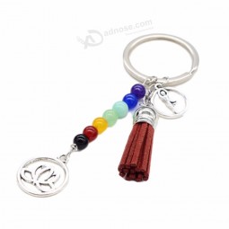portachiavi sette energia chakra yoga fitness portachiavi personalizzati regalo ciondolo nappa loto
