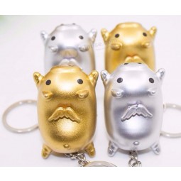 cute cartoon Pig pendant LED sound keyring Car Key chain handbag hanging decor new