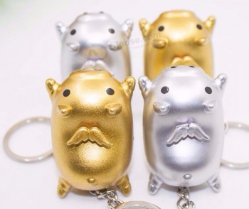 netter Tonschlüsselring des Karikatur Schweins hängender LED Auto-Schlüsselkettenhandtaschen-hängender Dekor neu