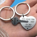 Hot nieuwe 2 stks roestvrij staal liefde hart sleutelhanger gepersonaliseerde sleutelhangers sleutelhanger tas opknoping decor cadeau