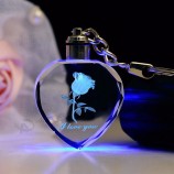 rosafarbenes Herz der Art und Weise Schlüsselkettenfarbändernder blinkender LED beleuchtet Paarschlüsselring personifizierte keychains