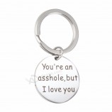 engelse brief Je bent een klootzak Maar ik hou van jou gepersonaliseerde sleutelhangers sleutelhanger valentijn cadeau nieuw