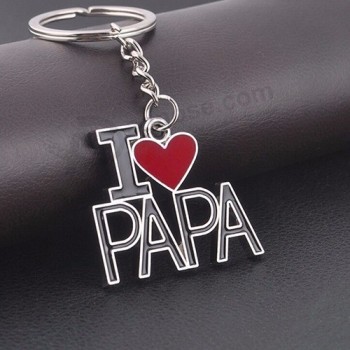 1Pc I love papa creative metal personalized keychains keyring Key chain cute family father's Day