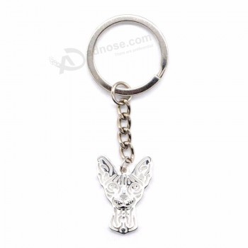 2019 Jewelry Women's Sphynx Cat Key Chains Lovers Metal Pet Shaped Key Chains