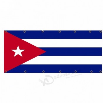 proveedor de china pantalla impresa bandera de malla de cuba para la universidad