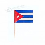 주문 나무로되는 지팡이 양면 인쇄 된 대중 음식점 사용 쿠바 소형 깃발