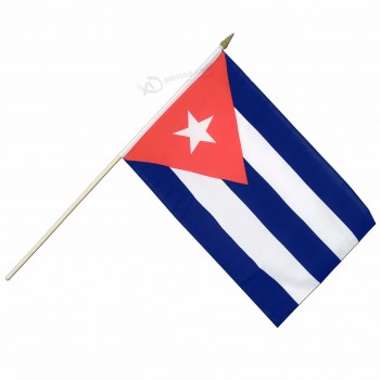 Impresión de alta calidad de encargo nacional mini cubano mano bandera