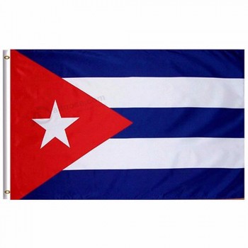 ホット卸売キューバ国旗3x5 FT 150x90cmバナー-鮮やかな色とUVフェード耐性-キューバ国旗ポリエステル