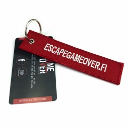 geweven sleutelhanger crew bagagelabels flight keychain met uw eigen logo