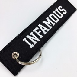 benutzerdefinierte Stickerei Lanyard Keychain / benutzerdefinierte gewebte Keychain Stickerei Key Tags