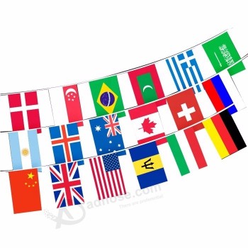 涤纶面料不同国家的字符串世界杯彩旗国旗