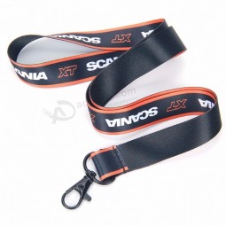 economic custom lanyards with printed logo polyester sublimation lanyard