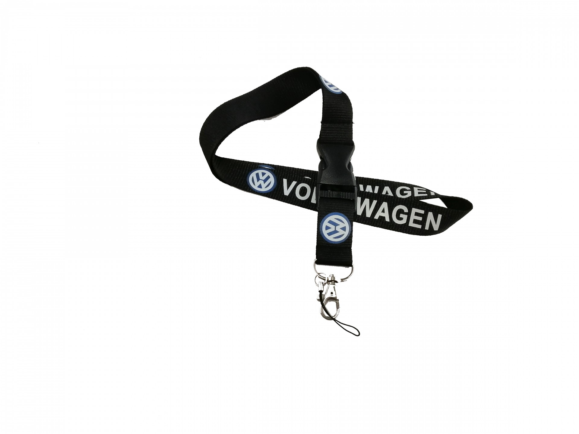 Custom black silkscreen printed lanyard with metal buckle from China