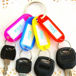 llavero de plástico en blanco llavero etiquetas de nombre de bricolaje para equipaje inserción de papel etiquetas de equipaje mezcla de color accesorios de llavero 7c1468
