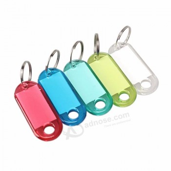 플라스틱 키 태그 키 체인 다채로운 젖빛 이름 태그 메모리 스틱 수하물 ID 가방 라벨 키 태그 키 체인 임의의 색상