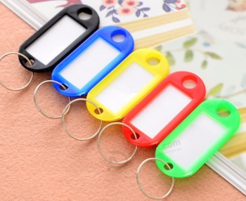 10 개 다채로운 열쇠 고리 플라스틱 수하물 ID 가방 라벨 키 태그 키 체인 10 컬러 키 체인 무료 선택