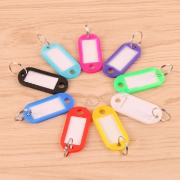 Wholesale Plastic Keychain Key Tags Id Label Name Tags With Split Ring For Baggage Key Chains Key Rings
