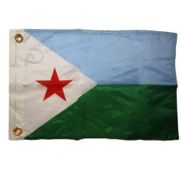 Großhandel benutzerdefinierte 12x18 12 „x18“ djibouti Land 100% Polyester Motorrad Boot Flagge Tüllen