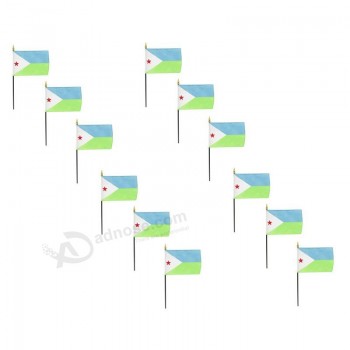 оптовый заказ высокое качество джибути флаг 4 х 6 дюймов палка - 12 PK