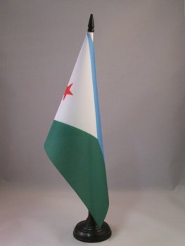 настольный флаг Джибути 5 '' x 8 '' - настольный флаг Джибути 21 x 14 см - черная пластиковая палочка и основание