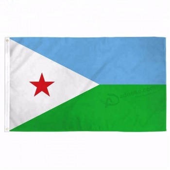 卸売カスタム高品質3 * 5フィートポリエステル印刷ジブチ国旗