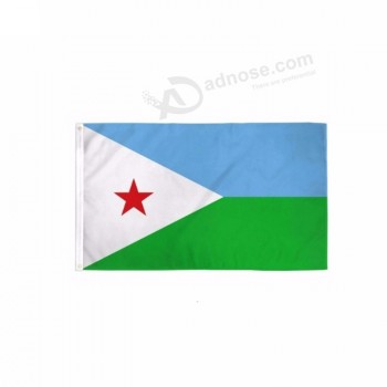 color vivo excelente tela poliéster bandera de djibouti del este de áfrica