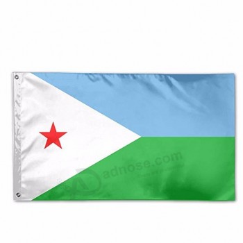 Ultra cheap 3*5ft outdoor decoration Africa Djibouti country flags