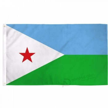 bandeira de país promocional impressa personalizada do djibouti para venda