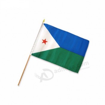 En saling bandera nacional de alta calidad del país de djibouti