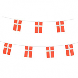 decorative polyester denmark country string bunting flag