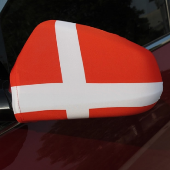 bandera impresa promocional de la cubierta del espejo lateral del coche de Dinamarca