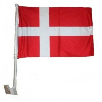 Poliéster 30x45cm que imprime la bandera de Dinamarca para la ventanilla del coche