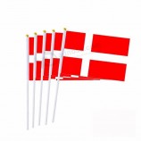 Digital Printing Plastic Pole Denmark Hand Held Stick Flag