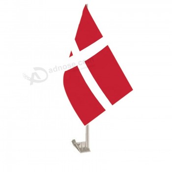 プラスチックポールが付いている編まれたポリエステルデンマーク車の旗