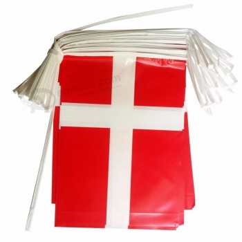 10メートルの文字列デンマークpvc旗布フラグを祝うため