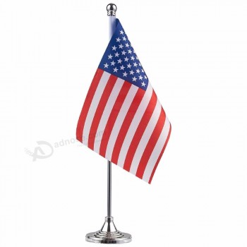 Barato mini bandeira de mesa personalizado impresso américa nacional pequena mesa mesa bandeira