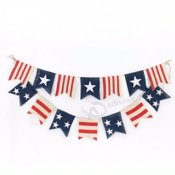 Amerika 4 juli decoratie bewonderenswaardige string vlag met uw logo